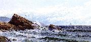 Alfred Thompson Bricher Crashing Waves oil on canvas